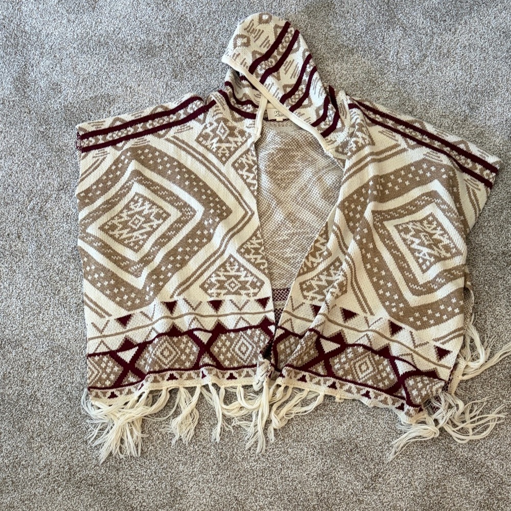 Love Cream and Burgundy Striped Sweater